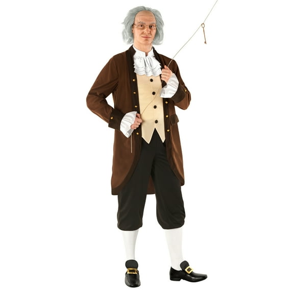 Morph Benjamin Franklin Men Costume Halloween Costume For Men Brown Medium