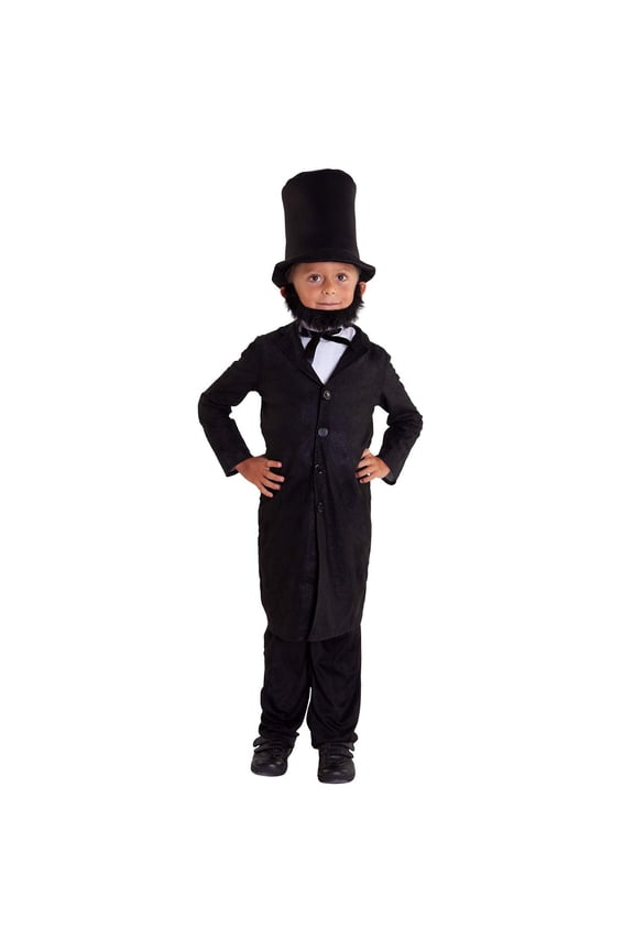 Boys Abraham Lincoln Costume Hat American President Book Day Week Halloween Black M