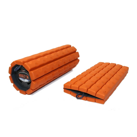 Morph Collapsible Travel Foam Roller (Traditional Surface) - High-Density Foam for Home, Gym, Office, Travel, Athletes - Lightweight Massager for Trigger Point Massage, Myofascial Release - Orange