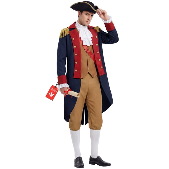 Morph Colonial Costume Men, Founding Father Costume Adult