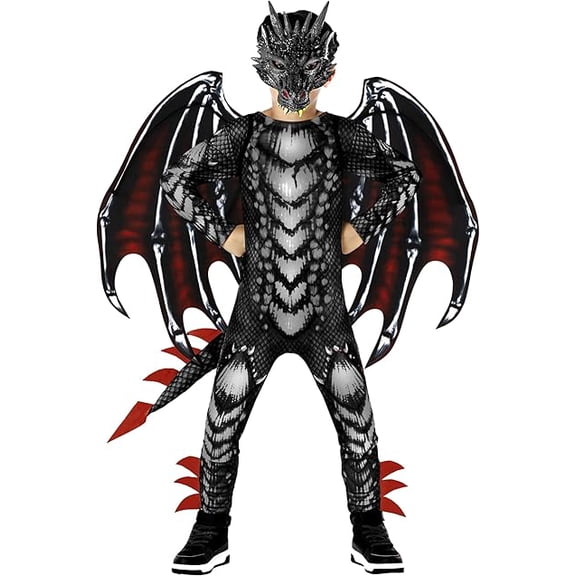 Morph Dragon Jumpsuit Black Red Costume Boys Halloween Costume For Boy Black Medium