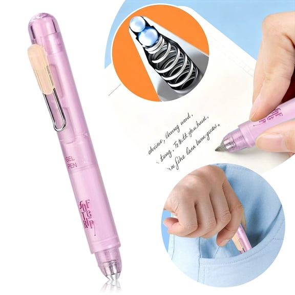 Morph Extendable Gel Pen,Dual-Length Pocket Pen,Small Pen,Travel Pen, Smooth Writing,Retractable Gel Ink Pens,0.7Mm Medium Point Black Ink Pocket-To-Full-Size Design Translucent Soft Grip Barrel