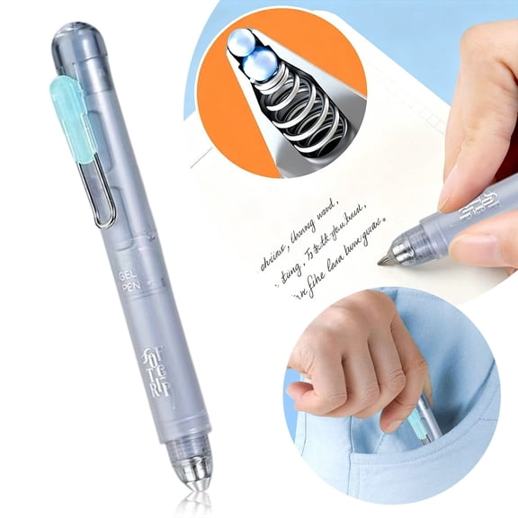 Morph Extendable Gel Pen,Dual-Length Pocket Pen,Small Pen,Travel Pen, Smooth Writing,Retractable Gel Ink Pens,0.7Mm Medium Point Black Ink Pocket-To-Full-Size Design Translucent Soft Grip Barrel