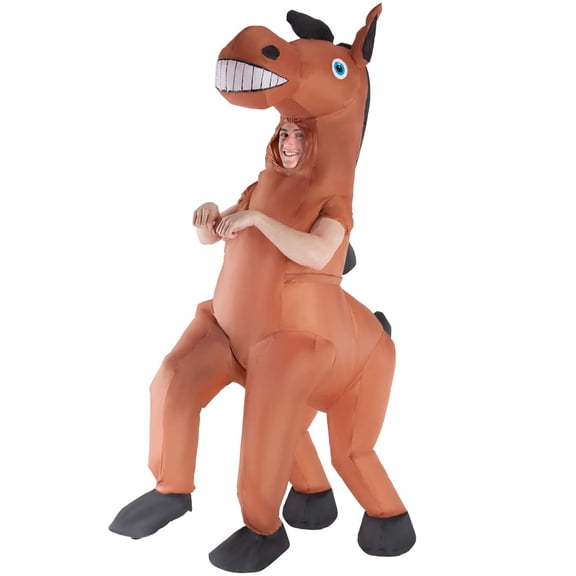 Morph Giant Horse Inflatable Halloween Costume For Unisex Brown One Size