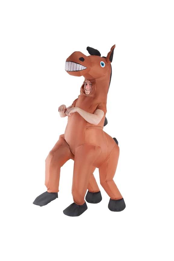 Giant Horse Inflatable Halloween Costume For Unisex Brown One Size