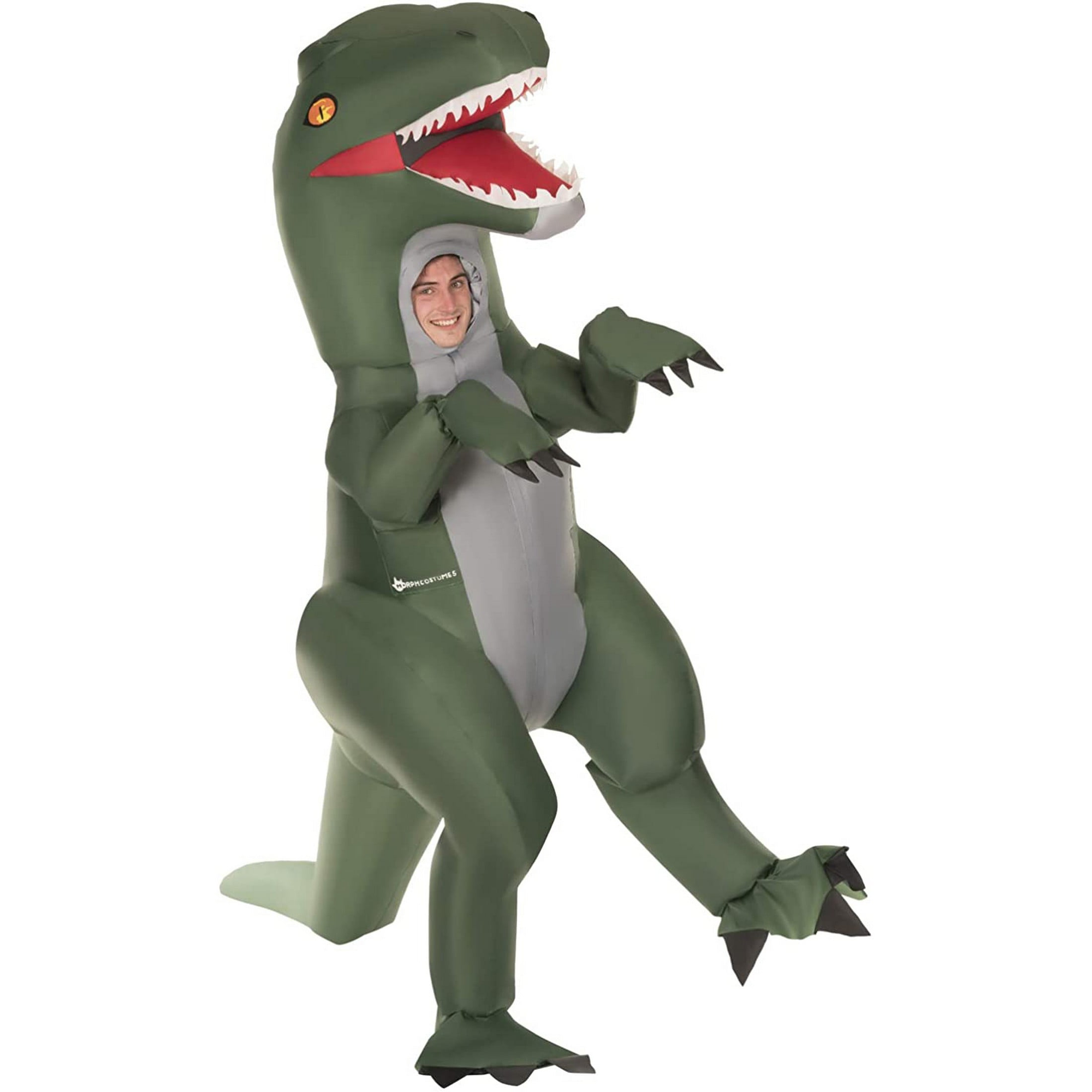Morph Giant Velociraptor Inflatable Costume Adult Dinosaur Blow Up T