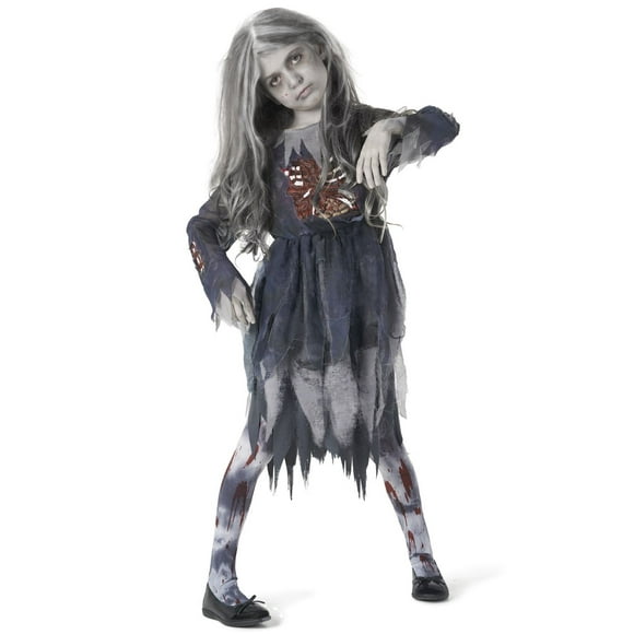 Morph Girls Zombie Costume Kids Undead Scary Halloween Fancy Dress Costume Halloween Orange M