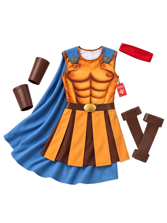 Greek Hero Costume Men Halloween Costume for Men Orange Medium