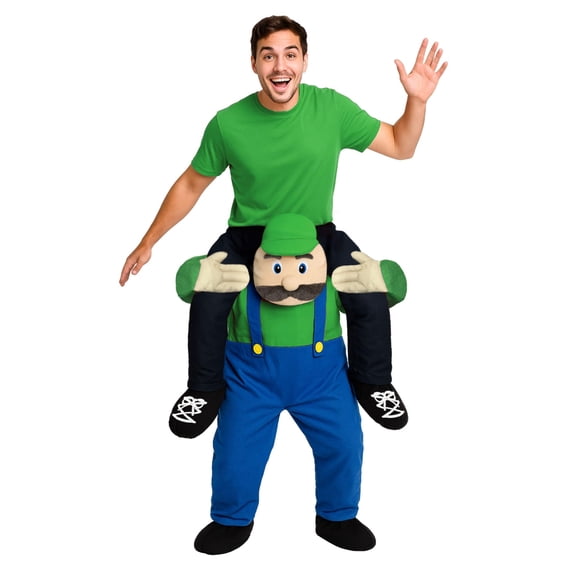 Morph Green Plumber Piggyback Halloween Costume For Men Green One Size