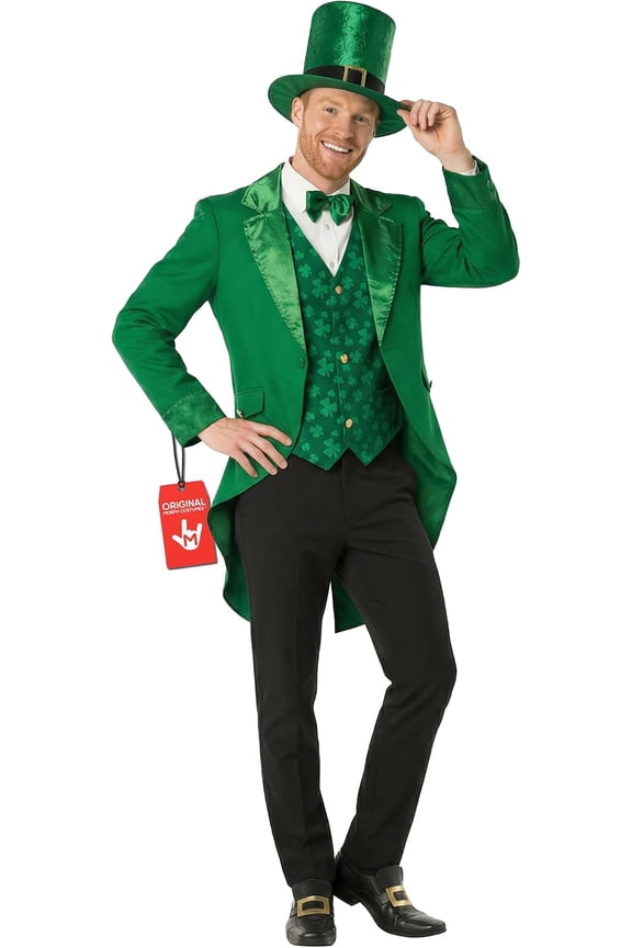 Irish Leprechaun Suit Men Costume Halloween Costume for Men Green Medium