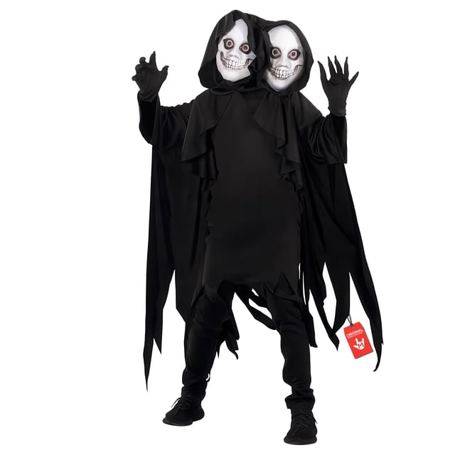 Grm Rappers Morph Kids 2 Headed Ghoul Costume Boys Girls Grim Reaper Death ...