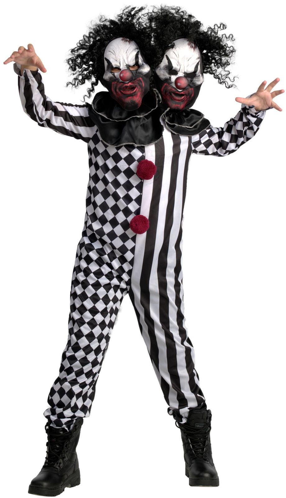 Girls Clown Costume Multi-Coloured Child Girls Clown Costume Multi-Coloured Child