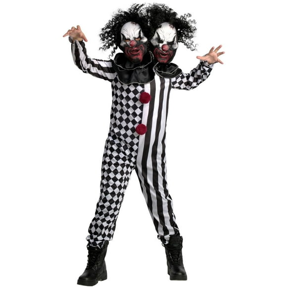 Morph Kids 2 Headed Killer Clown Costume Boys Girls Scary Halloween Halloween Multi-color S