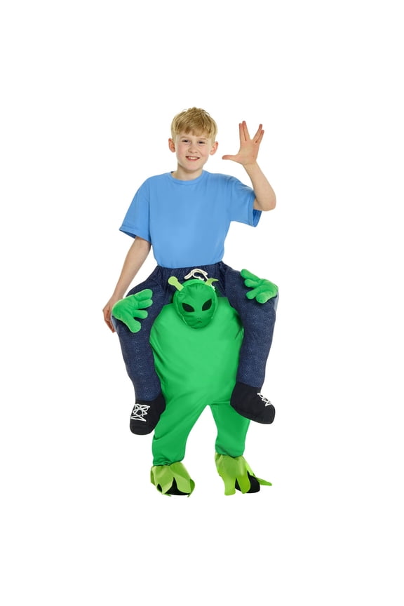 Kids Alien Piggyback Costume Ride On Halloween Piggy Back Fancy Dress Halloween Green L