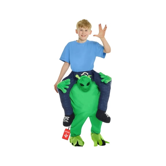 Morph Kids Alien Piggyback Costume Ride On Halloween Piggy Back Fancy Dress Halloween Green L