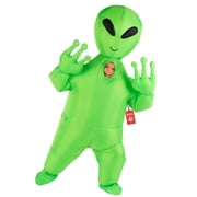 Morph Kids Giant Alien Inflatable Costume Boys Girls Blow Up Halloween Halloween Green One Size
