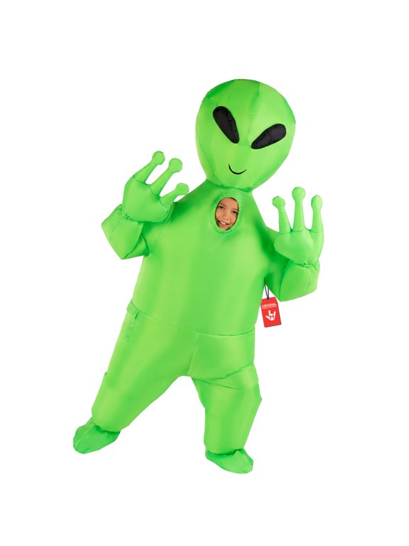 Kids Giant Alien Inflatable Costume Boys Girls Blow Up Halloween Halloween Green One Size