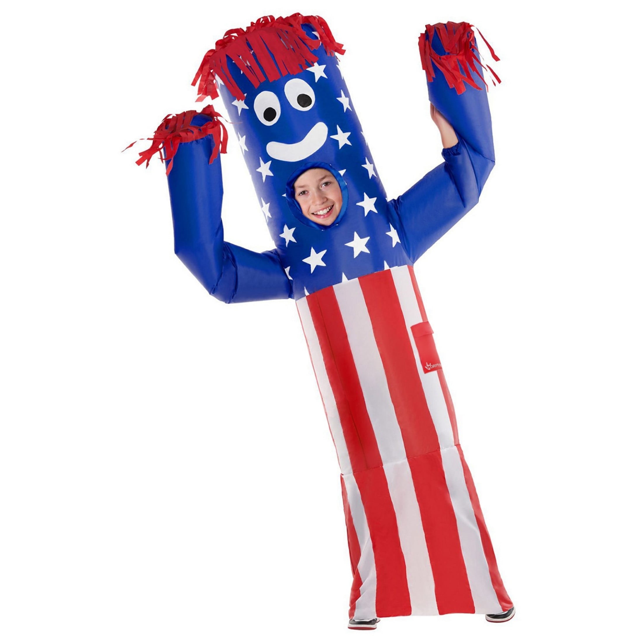 Morph Kids Inflatable Tube Man Costume Funny Wavy Arm USA Flag