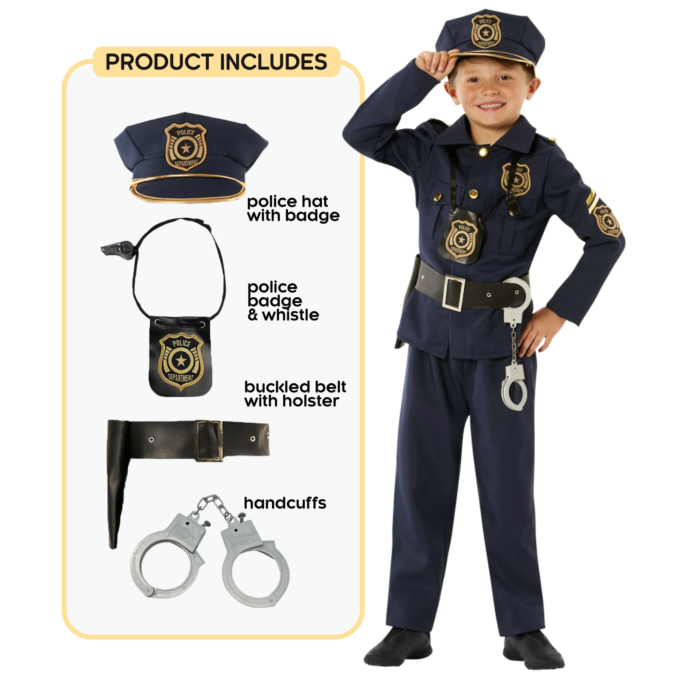 SWAT Officer Costume for Kids: This SWAT officier costume for kids includes  an all-in-one suit, vest, …