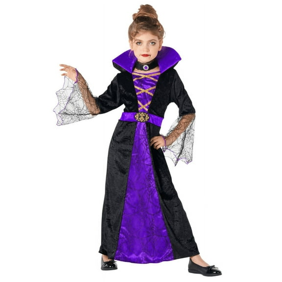 Morph Kids Purple Vampire Costume Girls Vampiress Dracula Dress Halloween Halloween Purple S