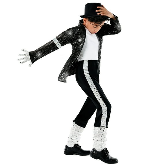 Morph King Of Pop Kids Halloween Costume For Boys Black Medium