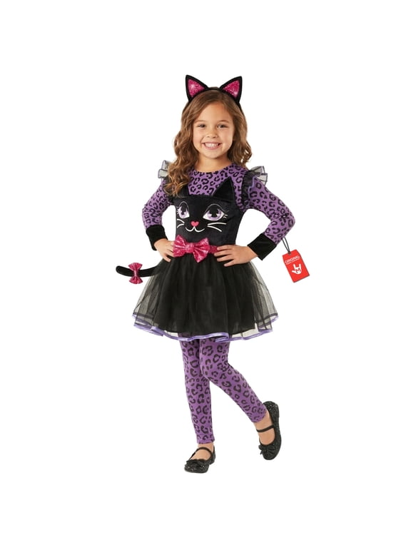 Kitty Dress Purple Girls Halloween Costume for Girl Purple 7-9 Years