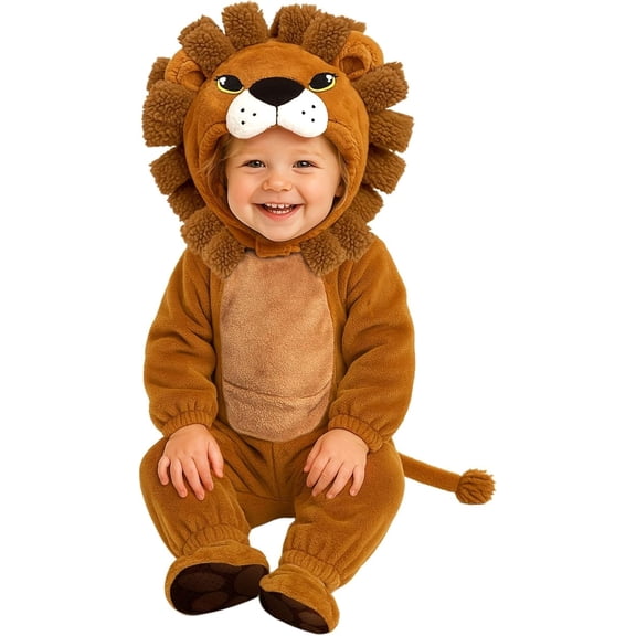 Morph Baby Lion Costume Toddler, Lion Fancy Dress for Kids, Animal Costume Kids, World Book Day Costumes for Girls and Boys 6-12mos