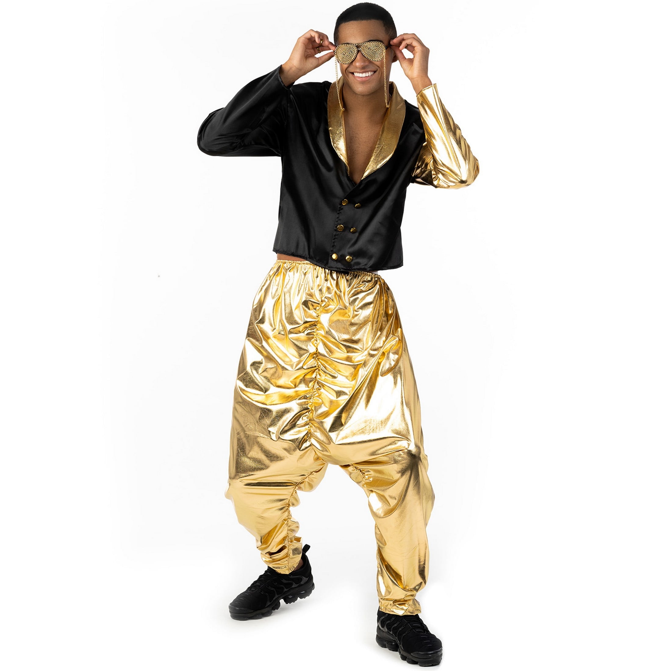 Morph Mens 1990s Gold Rapper Costume Adult Rap MC Fancy Dress Party ...