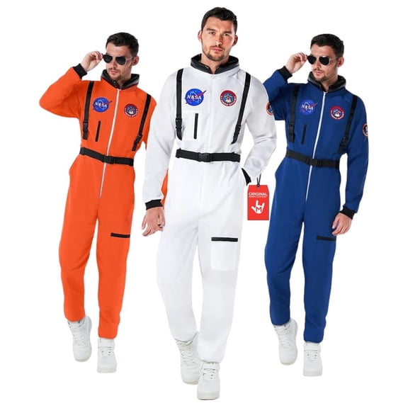 Morph Mens Blue Astronaut Costume Adult NASA Spaceman Space Suit Halloween Halloween Blue XL