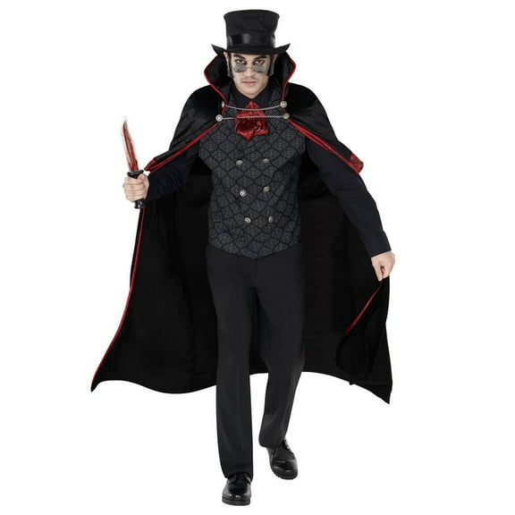 Morph Mens Jack the Ripper Costume Adult Scary Serial Killer Halloween Halloween Black M
