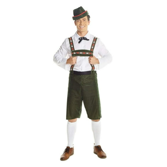 Morph Mens Lederhosen Fancy Dress Costume German Bavarian Beer Oktoberfest Halloween Green L