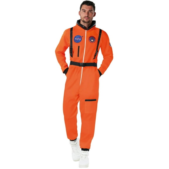 Morph Mens Orange Astronaut Costume Adult NASA Spaceman Space Suit Halloween Halloween Orange XL