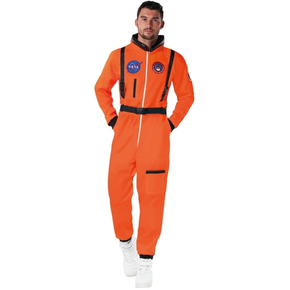 Morph Mens Orange Astronaut Costume Adult NASA Spaceman Space Suit Halloween Halloween Orange XL