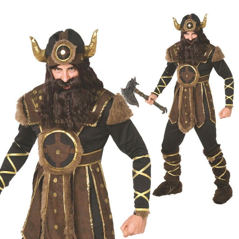 Morph Mens Viking Warrior Fancy Dress Costume incl Helmet Nordic