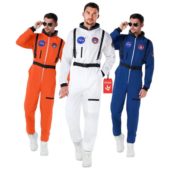 Morph Mens White Astronaut Costume Adult NASA Spaceman Space Suit Halloween Halloween White L