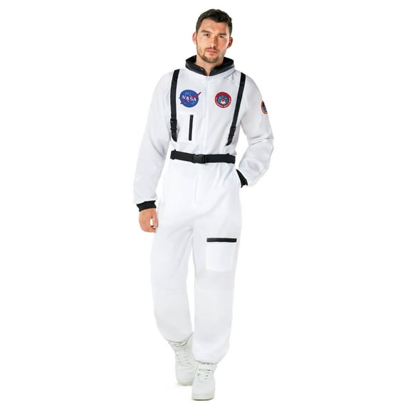 Morph Mens White Astronaut Costume Adult NASA Spaceman Space Suit Halloween Halloween White M