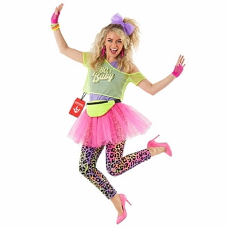 ladies fancy dress 80s Costumes and Accessories for Women pink pointelle knit midi dress