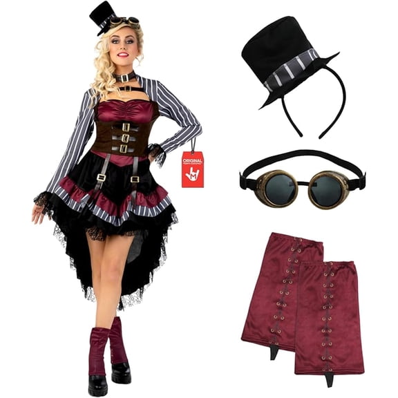 Morph Morph Costumes Deluxe Steampunk Gothic Victorian Costume for Women - Perfect for Halloween Parties and Events Halloween Costume for Women Black X-Large