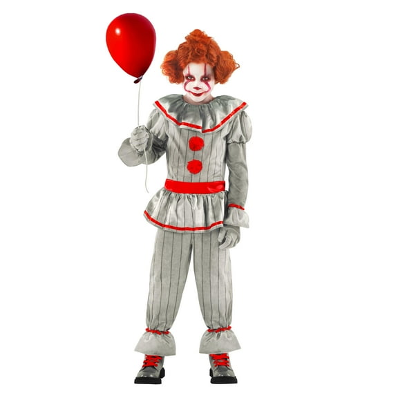 Morph Morph Creepy Clown Costume For Boys - Scary Halloween Clown Outfit For Kids - Fun Dress-Up Costume For Parties Halloween Costume For Boy Gray Small