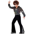 thumbnail image 1 of Morph Morph Disco Costume Men'S 70S Fancy Dress Hippie Outfit, 1970S Disco Costume for Men, Retro Party Attire Halloween Costume for Men Silver X-Large, 1 of 4