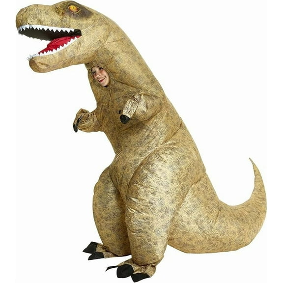 Morph Morph Inflatable T Rex Costume For Kids - Blow Up Dinosaur Costume For Halloween - Fun Inflatable Dress Up Outfit Halloween Costume For Unisex Brown One Size