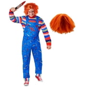 Morph Morph Play Time Killer Costume For Men - Horror Movie Halloween Costume For Adults - Spooky Dress-Up Outfit Halloween Costume For Men Blue Large