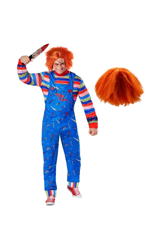 Play Time Killer Costume for Men - Horror Movie Halloween Costume for Adults - Spooky Dress-Up Outfit Halloween Costume for Men Blue XX-Large