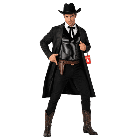 Morph Morph Wild West Cowboy Costume for Men - Western Adult Outfit for Halloween Parties, Themed Events, Dress up Halloween Costume for Men Brown Medium