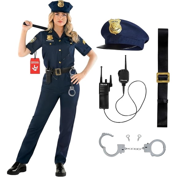 Morph Police Officer Womens Halloween Costume For Womens Blue Small
