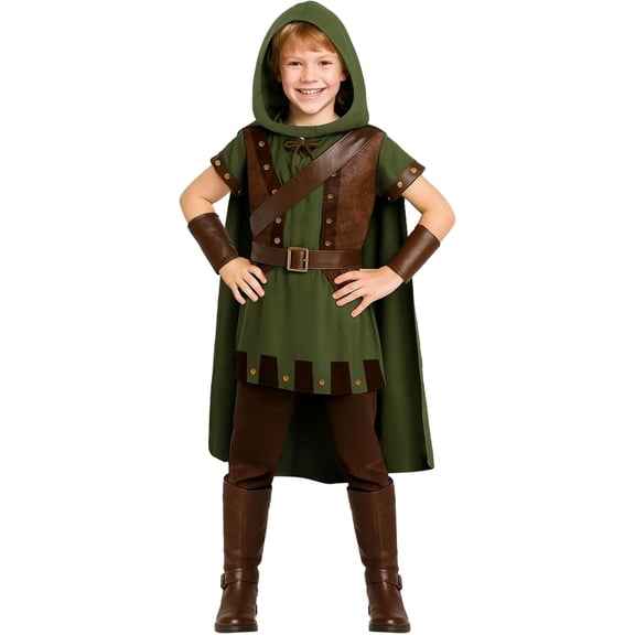 Morph Robin Hood Costume Kids Halloween Costume For Unisex Green Small