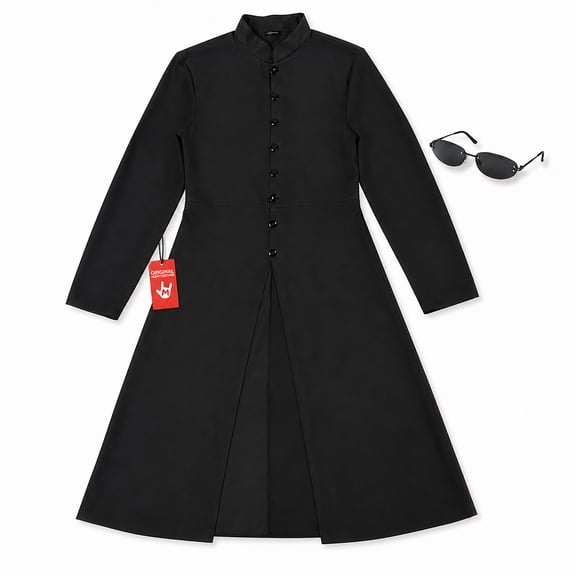 Morph Sci Fi Black Coat Men Halloween Costume for Men Black Medium