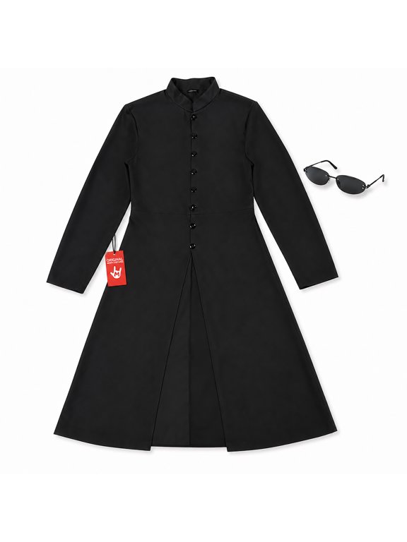 Sci Fi Black Coat Men Halloween Costume for Men Black Medium