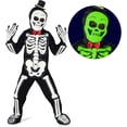 thumbnail image 1 of Morph Skeleton Kids Halloween Costume For Unisex Black 7-9 Years, 1 of 5