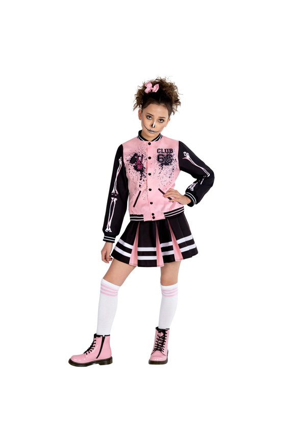 Spooky Cheerleader Pink Costume Girls Halloween Costume For Girl Pink Large